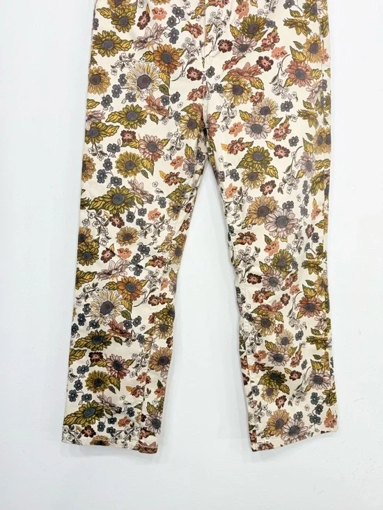 Cleo + Wolf Country Garden Yellow Floral Print High Rise Boot Cut Jeans - Picture 9 of 16
